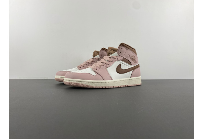 Air Jordan 1 Mid Pink Oxford Brown BQ6472-620