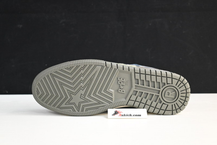 a bathing ape bape sk8 sta army green dark blue 1h80-191-019