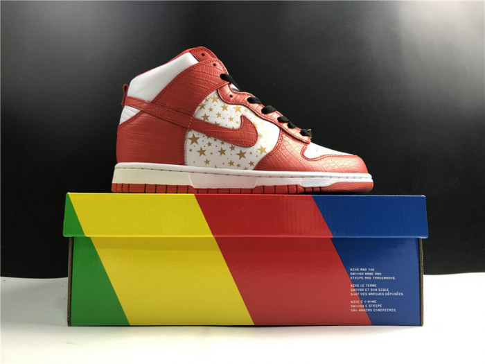 nike dunk high pro sb S*p3eme red stars 307385-161