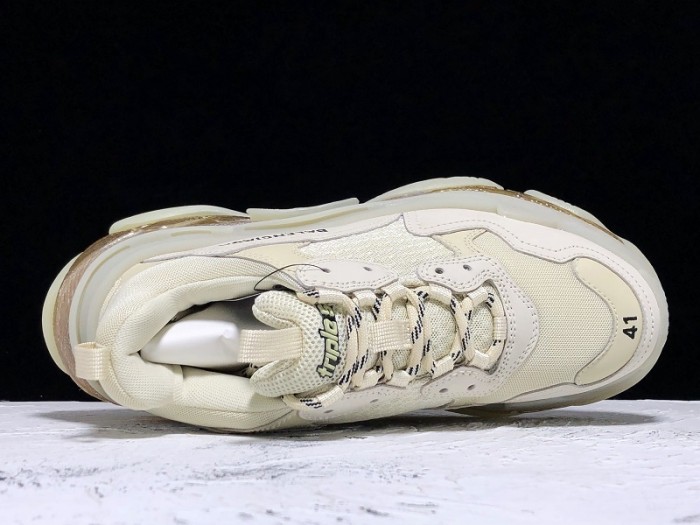 balen triple s trainers clear sole gold and white 541624 w09o1 9005