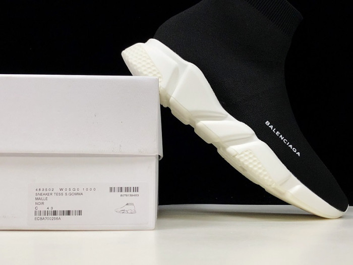 Balen Stretch Mesh High Top Sneaker Black White 483502 W05G0 1000