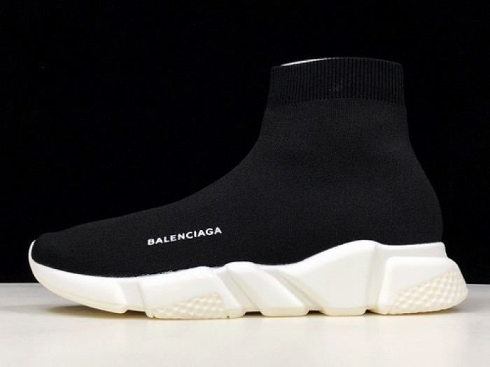 Balen Stretch Mesh High Top Sneaker Black White 483502 W05G0 1000