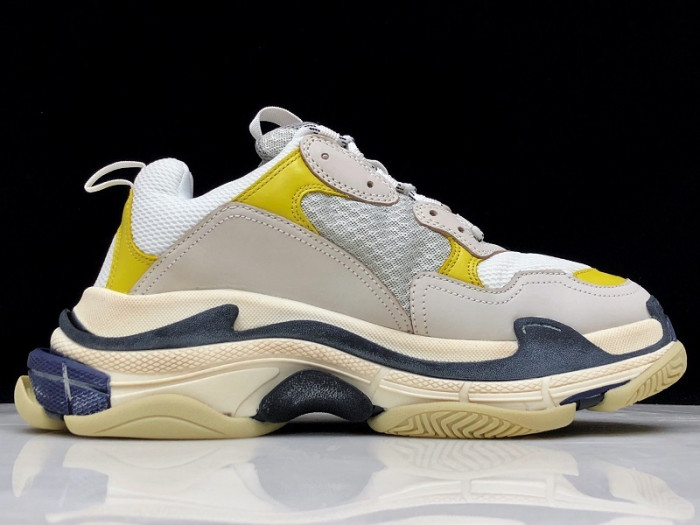 balen triple s trainers clear sole grey yellow white 541624 w09oh 1008