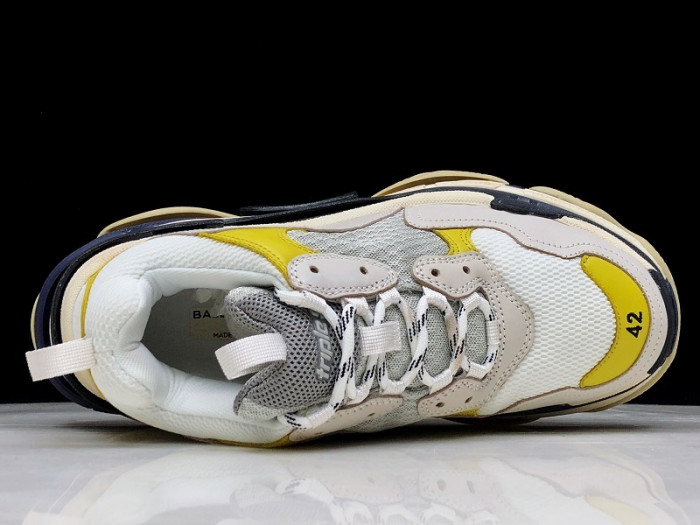 balen triple s trainers clear sole grey yellow white 541624 w09oh 1008