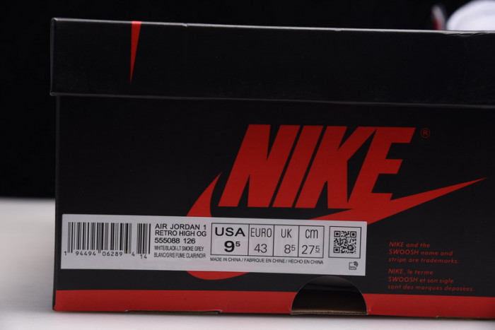 air jordan 1 retro high light smoke grey 555088-126