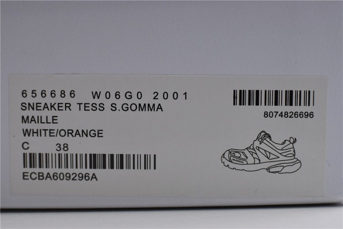 Balen Track Sneakers ORANGE/WHITE 656686 W06G0 2001