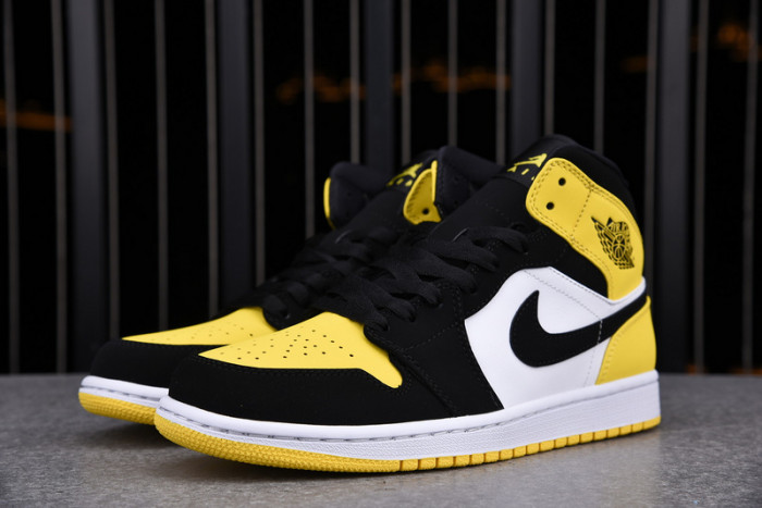 air jordan 1 mid yellow toe black 852542-071