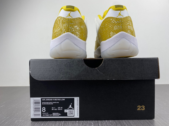 air jordan 11 low wmns “yellow snakeskin” ah7860-107.