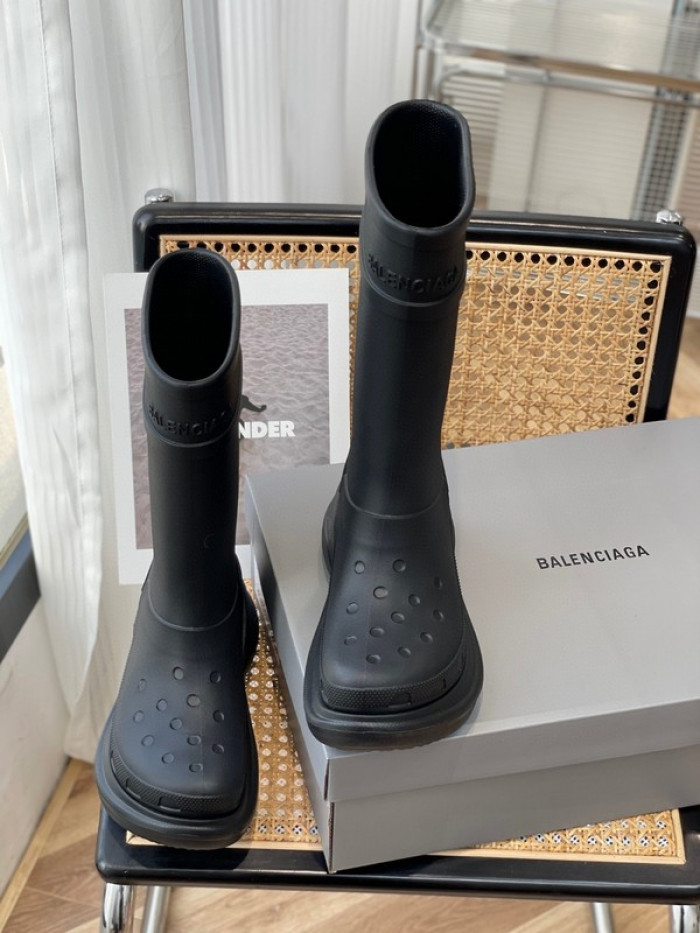 balen x Cr*0*s rubber rain boots-black