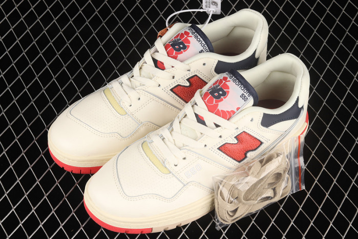 new balance 550 aime leon dore white navy red bb550a3