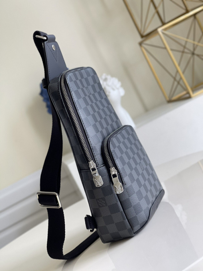 L1VV DAMIER GRAPHITE AVENUE SLING BAG-20*31*7cm