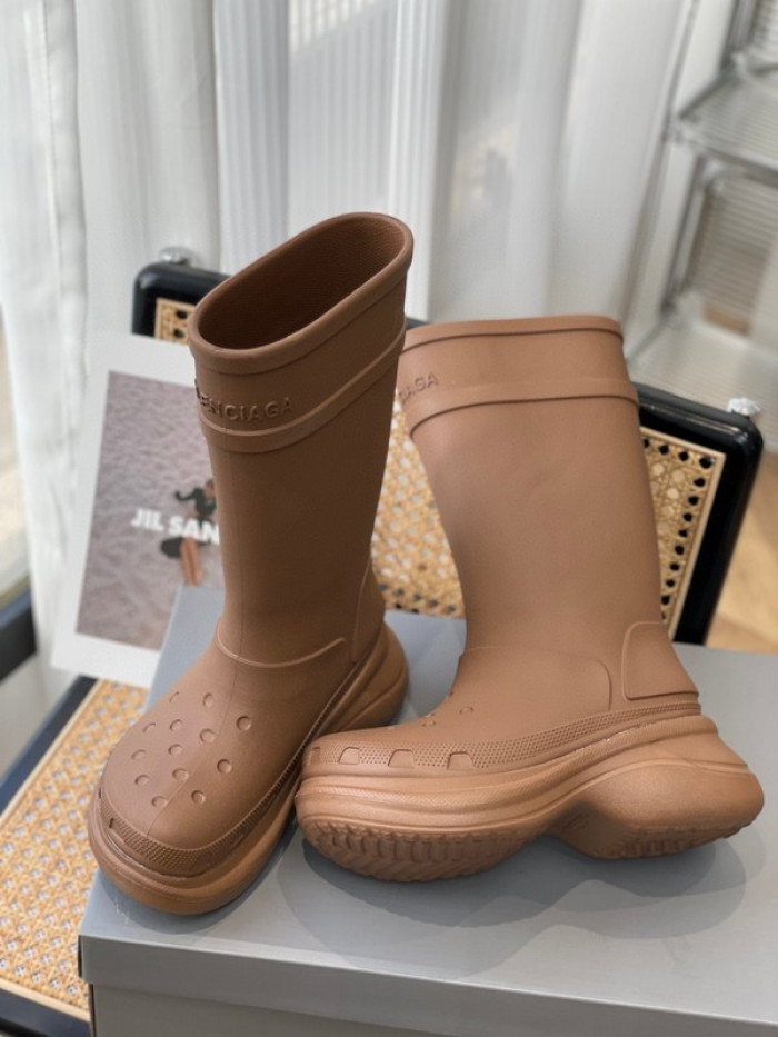 balen x Cr*0*s rubber rain boots-brown