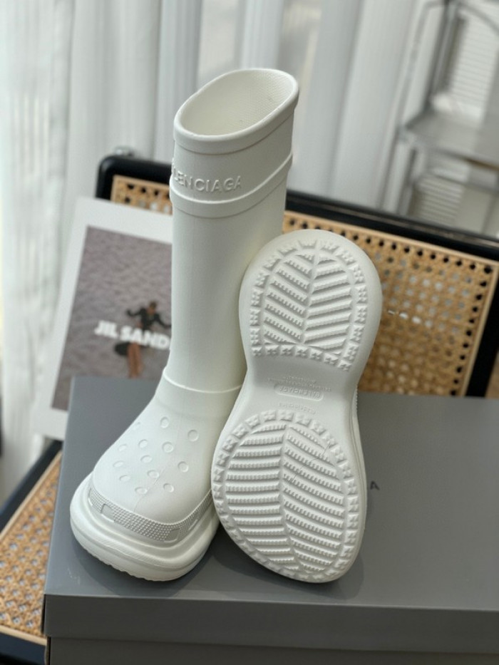balen x Cr*0*s rubber rain boots-white