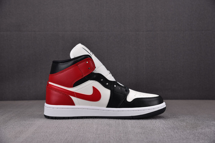 air jordan 1 mid gym red off noir bq6472-160