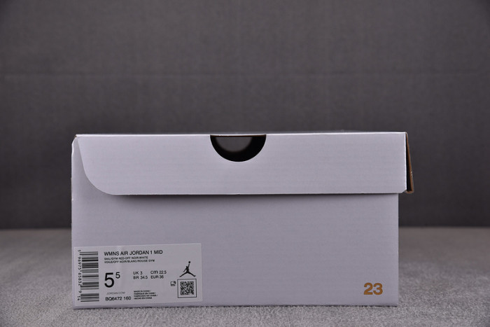 air jordan 1 mid gym red off noir bq6472-160