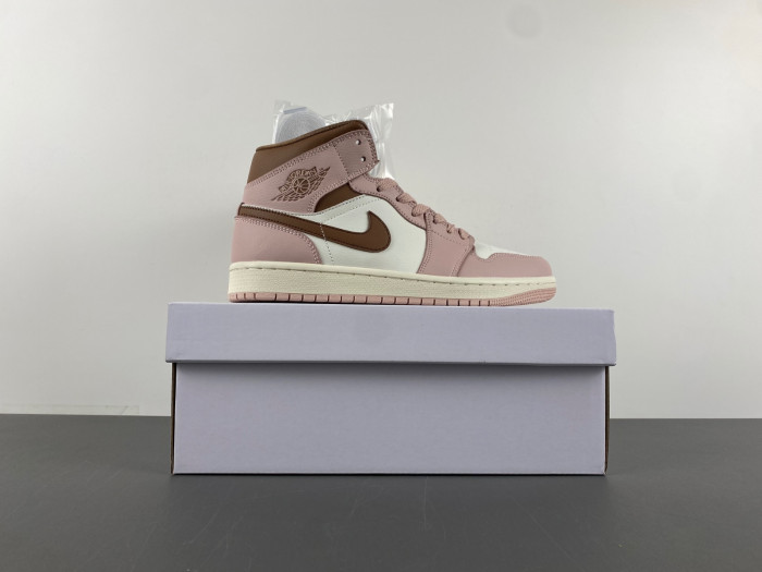Air Jordan 1 Mid Pink Oxford Brown BQ6472-620