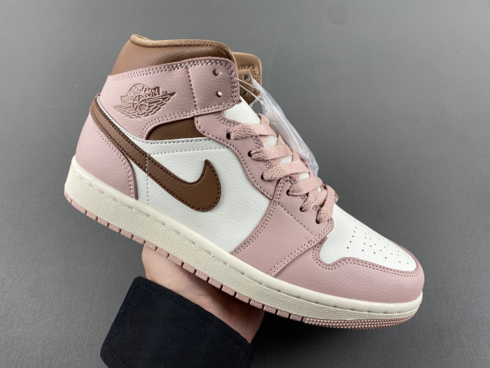 Air Jordan 1 Mid Pink Oxford Brown BQ6472-620