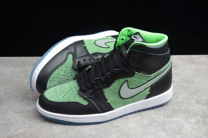 air jordan 1 retro high zoom black green ck6637-002