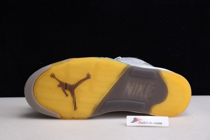 of x air jordan 5 sp grey green ct8480-105