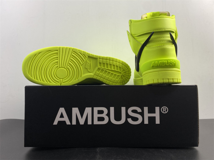 nike dunk high ambush flash lime cu7544-300