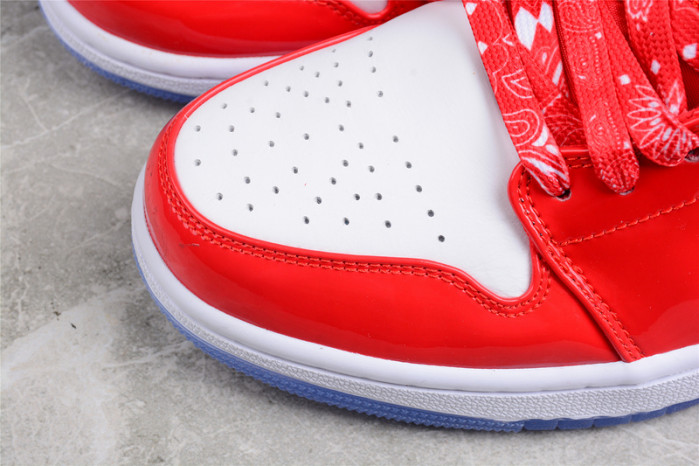 air jordan 1 mid barcelona sweater red patent dc7294-600