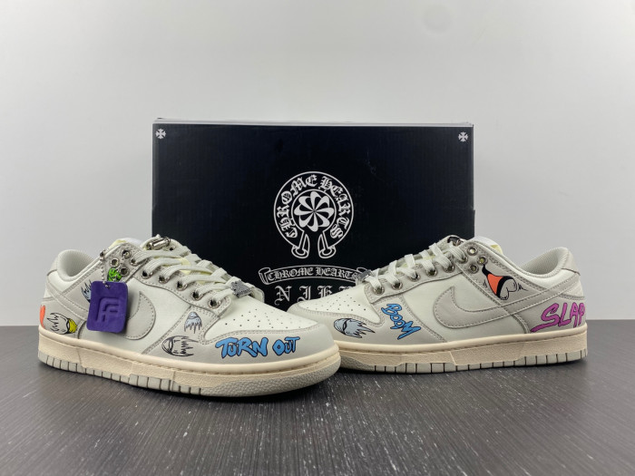 nike dunk low chrome hearts dd1503-107.