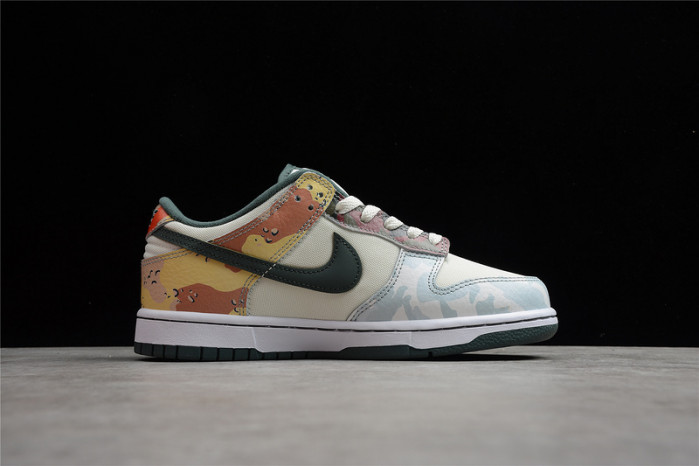 nike dunk low se sail multi-camo dh0957-100