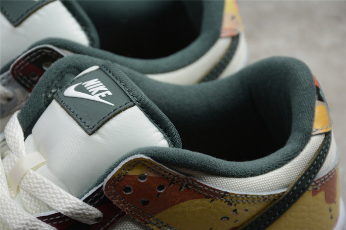 nike dunk low se sail multi-camo dh0957-100