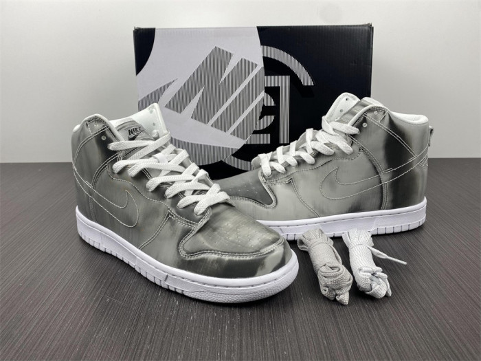 nike dunk high clot metallic silver dh4444-900