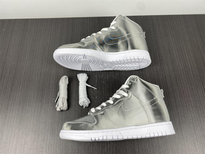 nike dunk high clot metallic silver dh4444-900