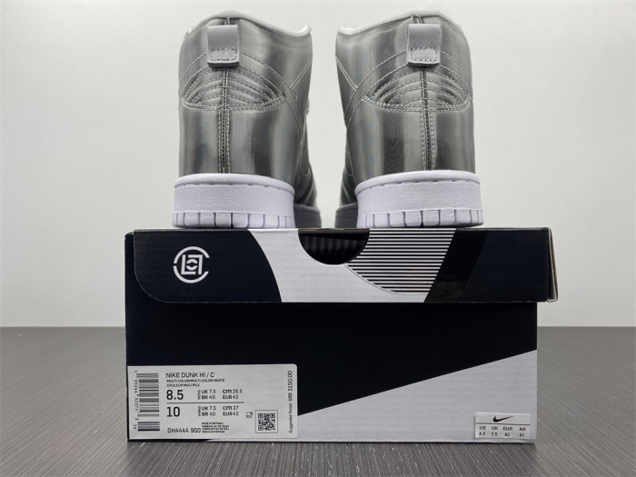 nike dunk high clot metallic silver dh4444-900