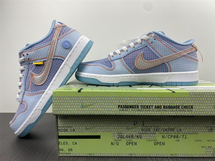 union x nike dunk low blue dj9649-400