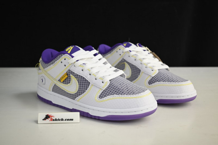 unlon x sb dunk low white purple dj9649-500