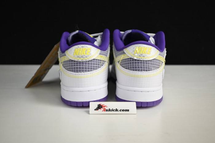 unlon x sb dunk low white purple dj9649-500