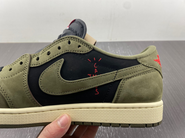 travis scott x air jordan 1 low og black olive dm7866-002