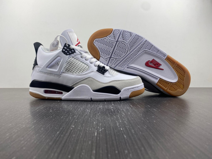 Air Jordan 4 Retro white grey black