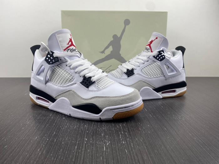 Air Jordan 4 Retro white grey black