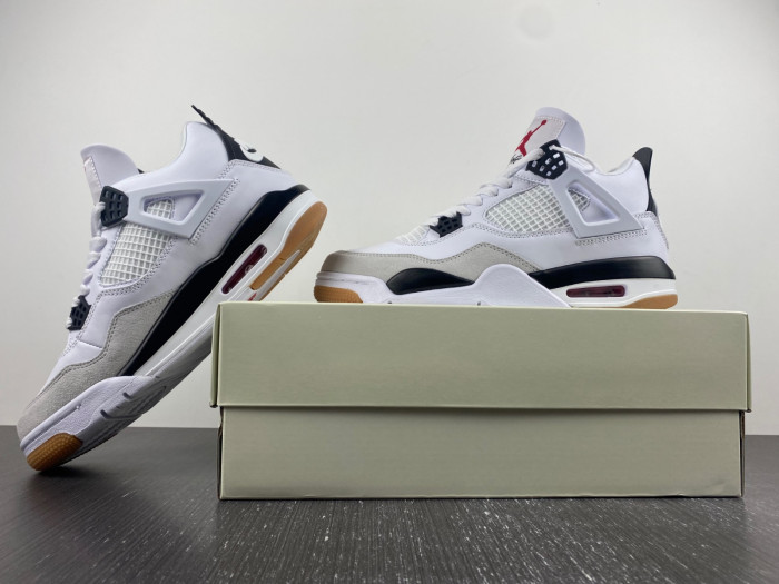 Air Jordan 4 Retro white grey black