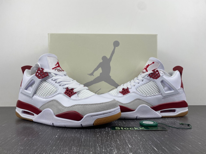 air jordan 4 retro white grey red dr5415-160