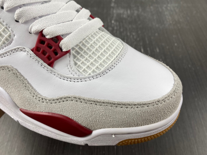 air jordan 4 retro white grey red dr5415-160