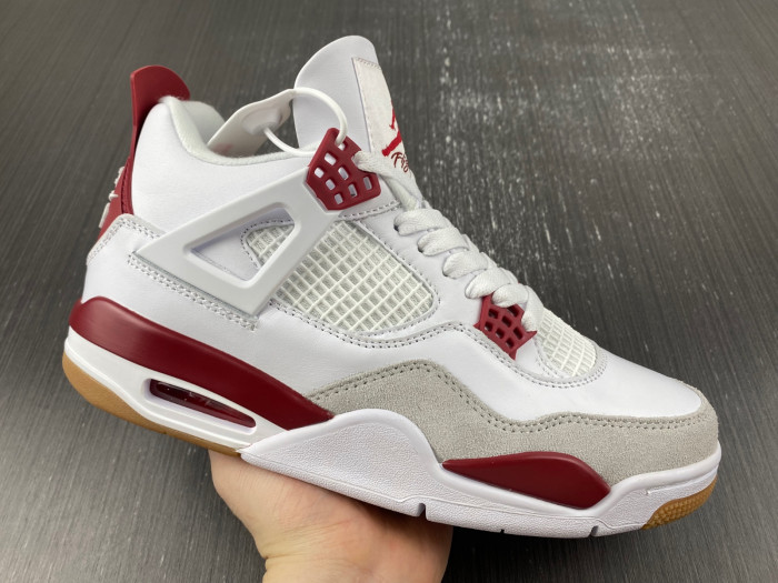 air jordan 4 retro white grey red dr5415-160