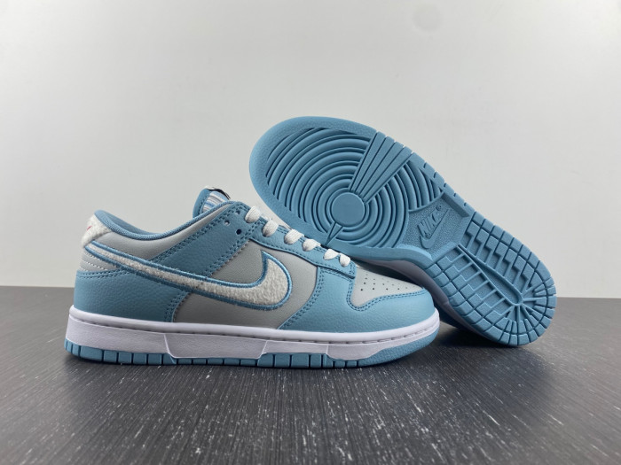 nike dunk low retro fleece worn blue fb1871-011