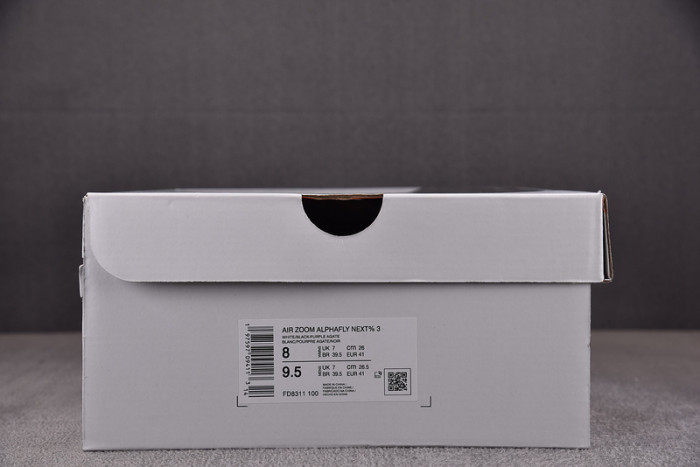 nike air zoom alphafly next% 3 fp white purple agate fd8311-100