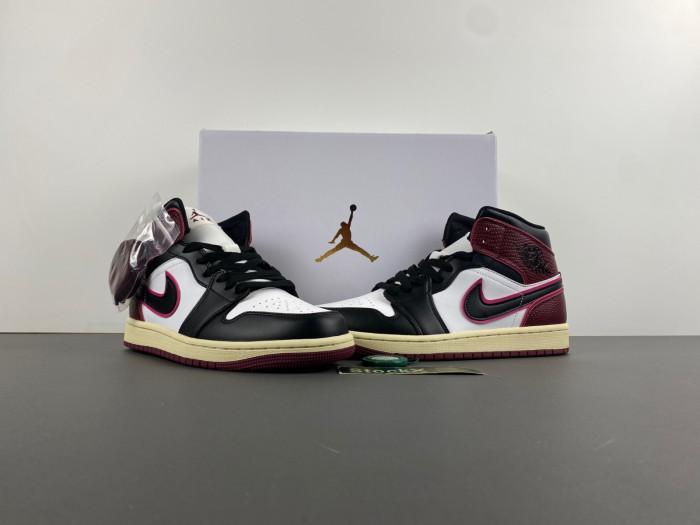 air jordan 1 mid wmns “bordeaux” fq7818-101