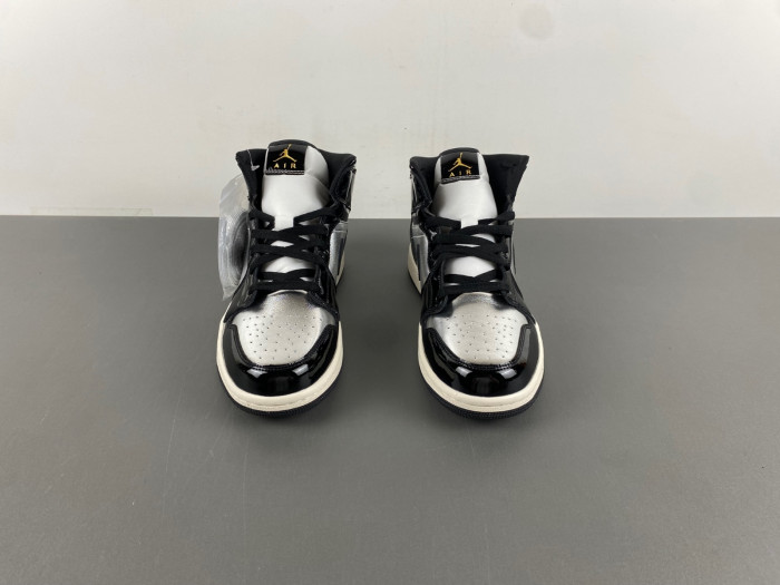 Air Jordan 1 Mid SE Black Metallic Silver Sail Metallic Gold FZ39380-001