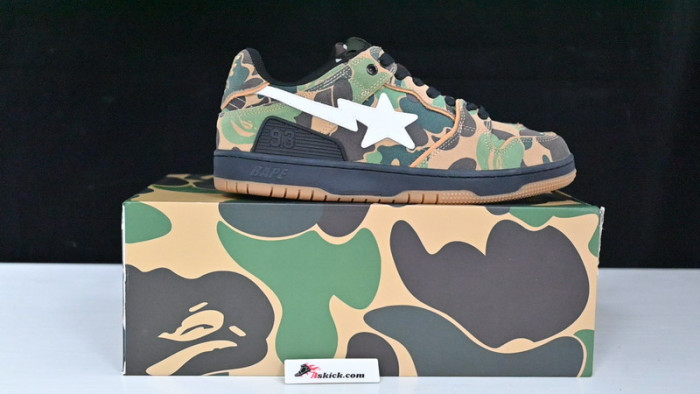 a bathing ape bape sk8 sta abc camo green
