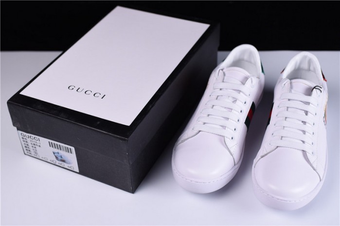 gu ace embroidered low-top sneaker with gg logo