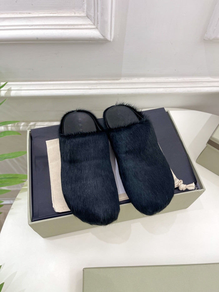 marni black fussbett sabot loafers