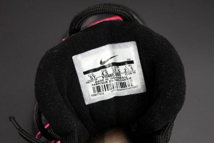 nike air more uptempo gs “hyper pink” black/ pink womens 415082-003