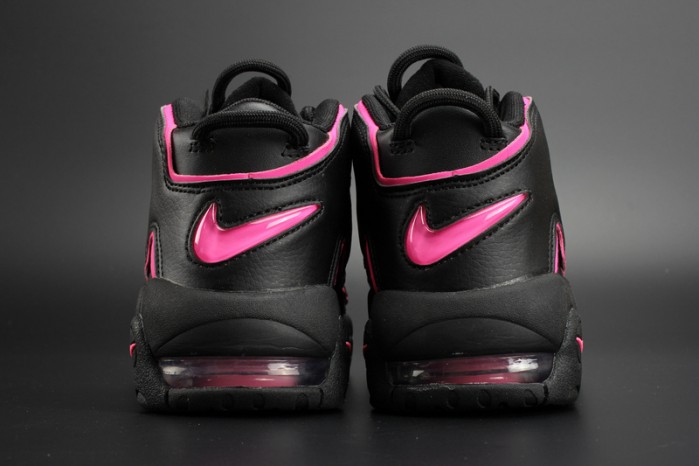 nike air more uptempo gs “hyper pink” black/ pink womens 415082-003